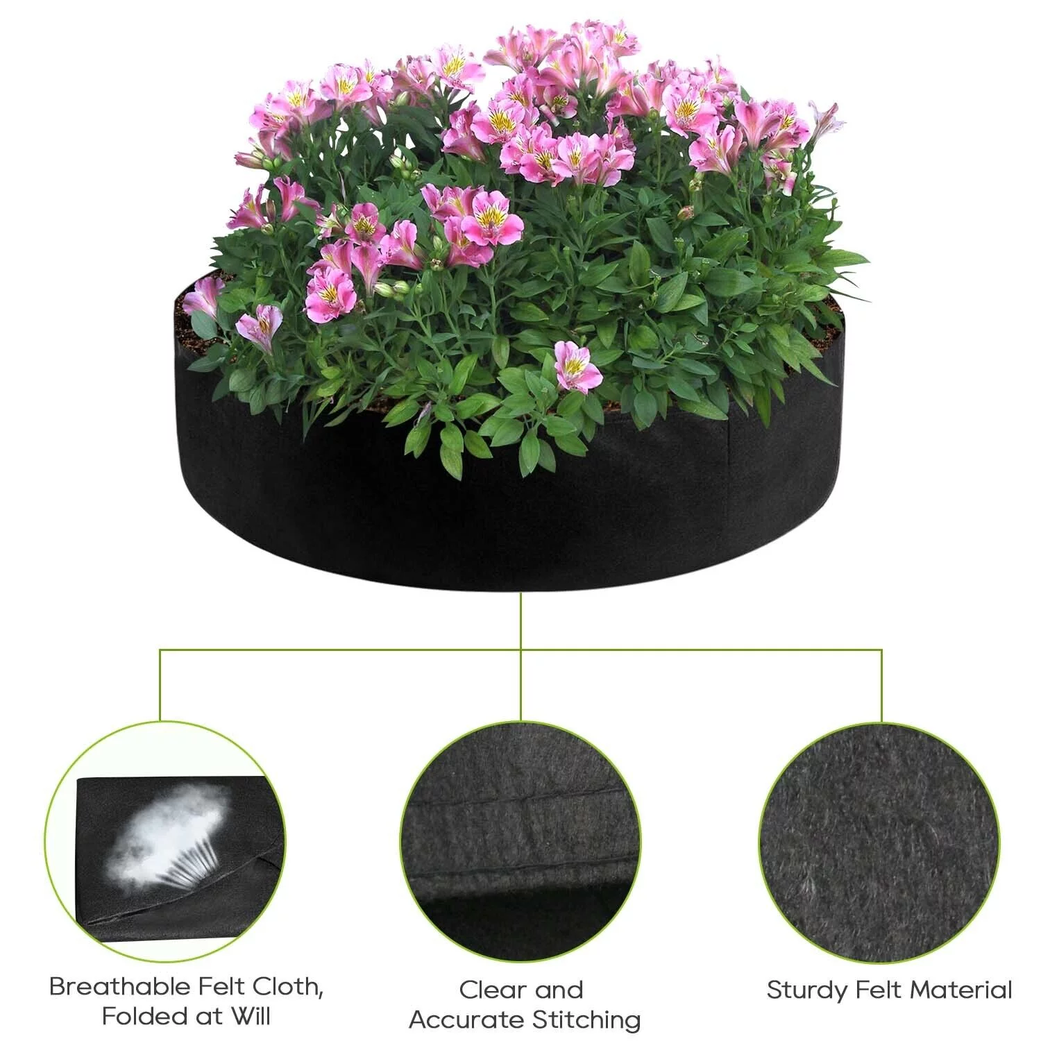 1-30 Gallon Plant Grow Bags Fabric Pot Nursery Soil Bag Thickened Nonwoven Bag