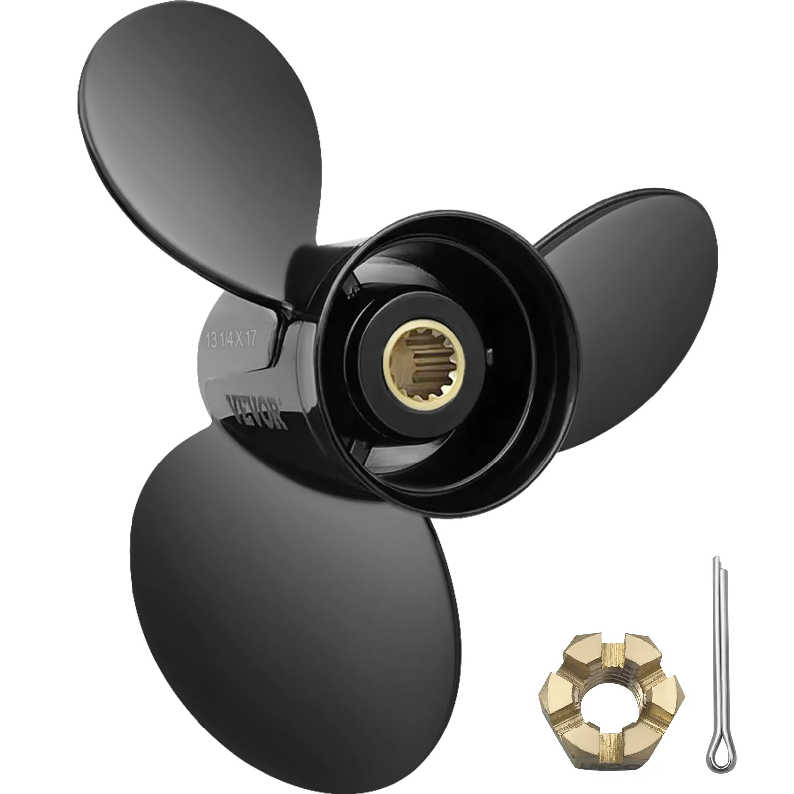 BENTISM Outboard Propeller, 3 Blades 13 1/4