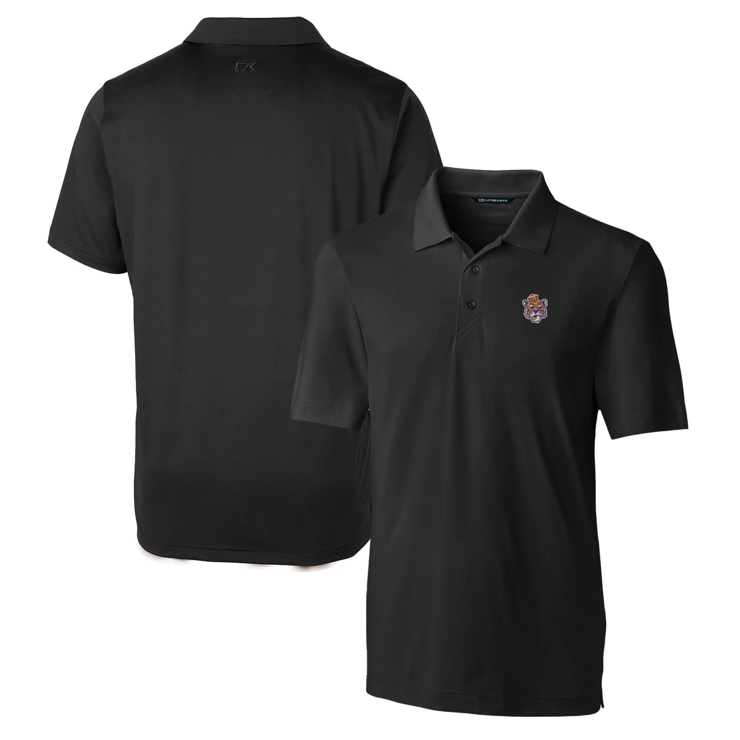 Men's Cutter & Buck Black LSU Tigers Forge Stretch Polo