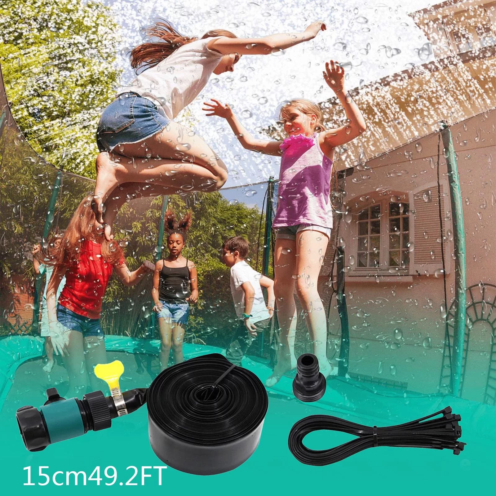 Trampoline Sprinkler Garden Trampoline Sprinkler Children's Sprinklers Water Tools & Home Improvement 10m&15m Yard Water Dancing Water Sprinkler Large Coverage Sprinkler Trampoline Water Water Pads