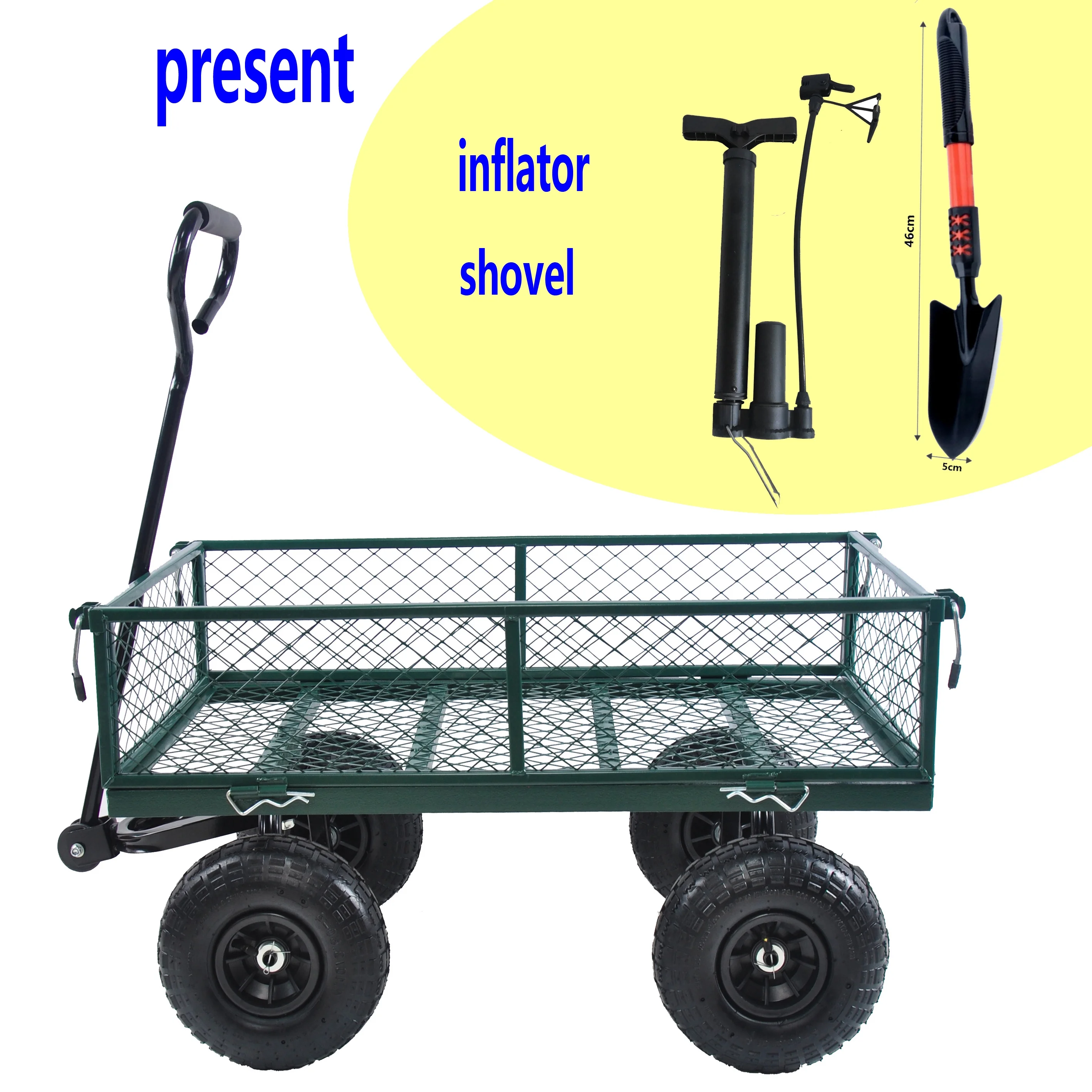 CoSoTower Wagon Cart Garden Cart Trucks Make It Easier To Transport Firewood (Green)