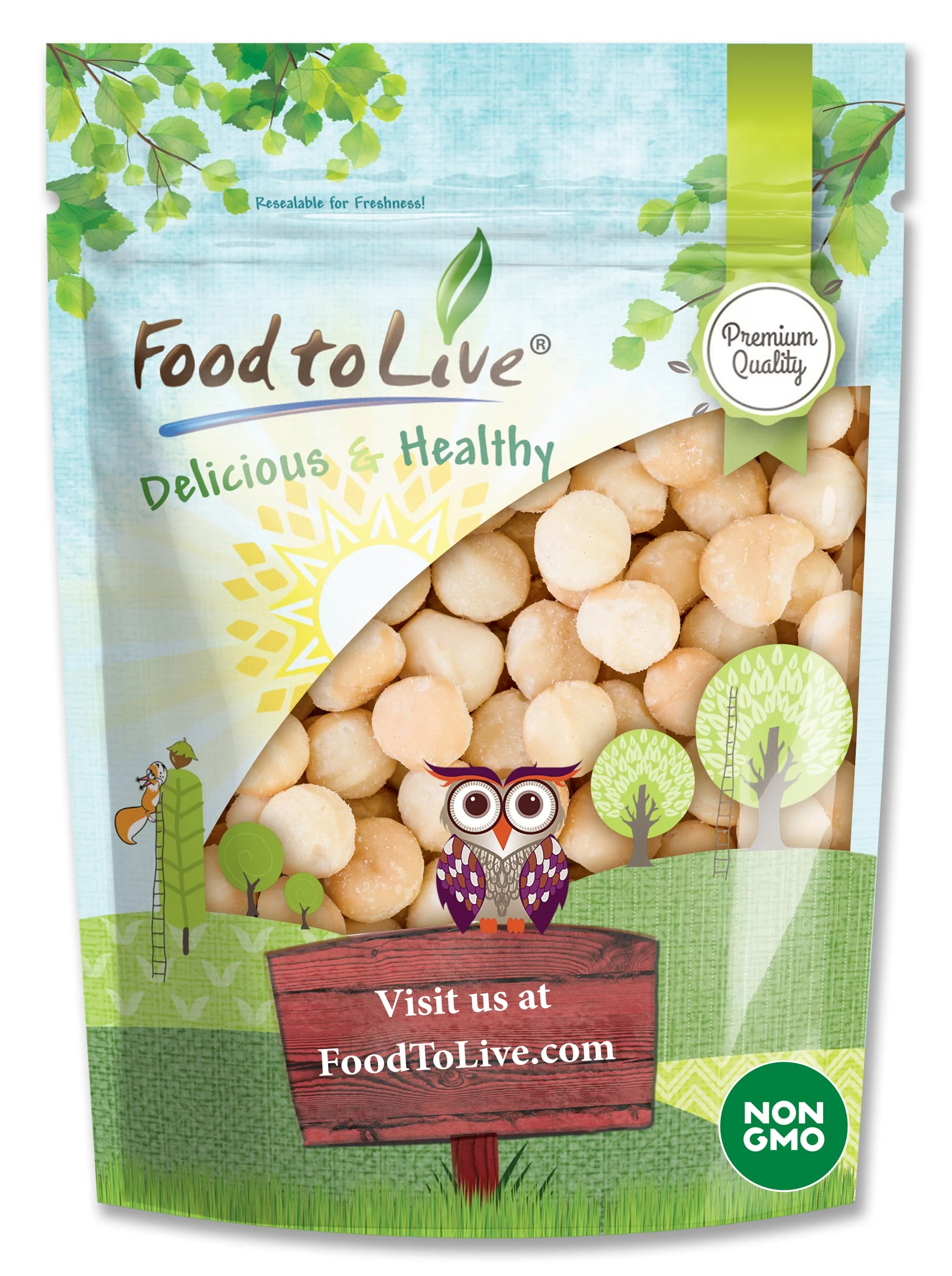 Food to Live, Whole Macadamia Nuts, 2 Pounds, Non-GMO, Kosher