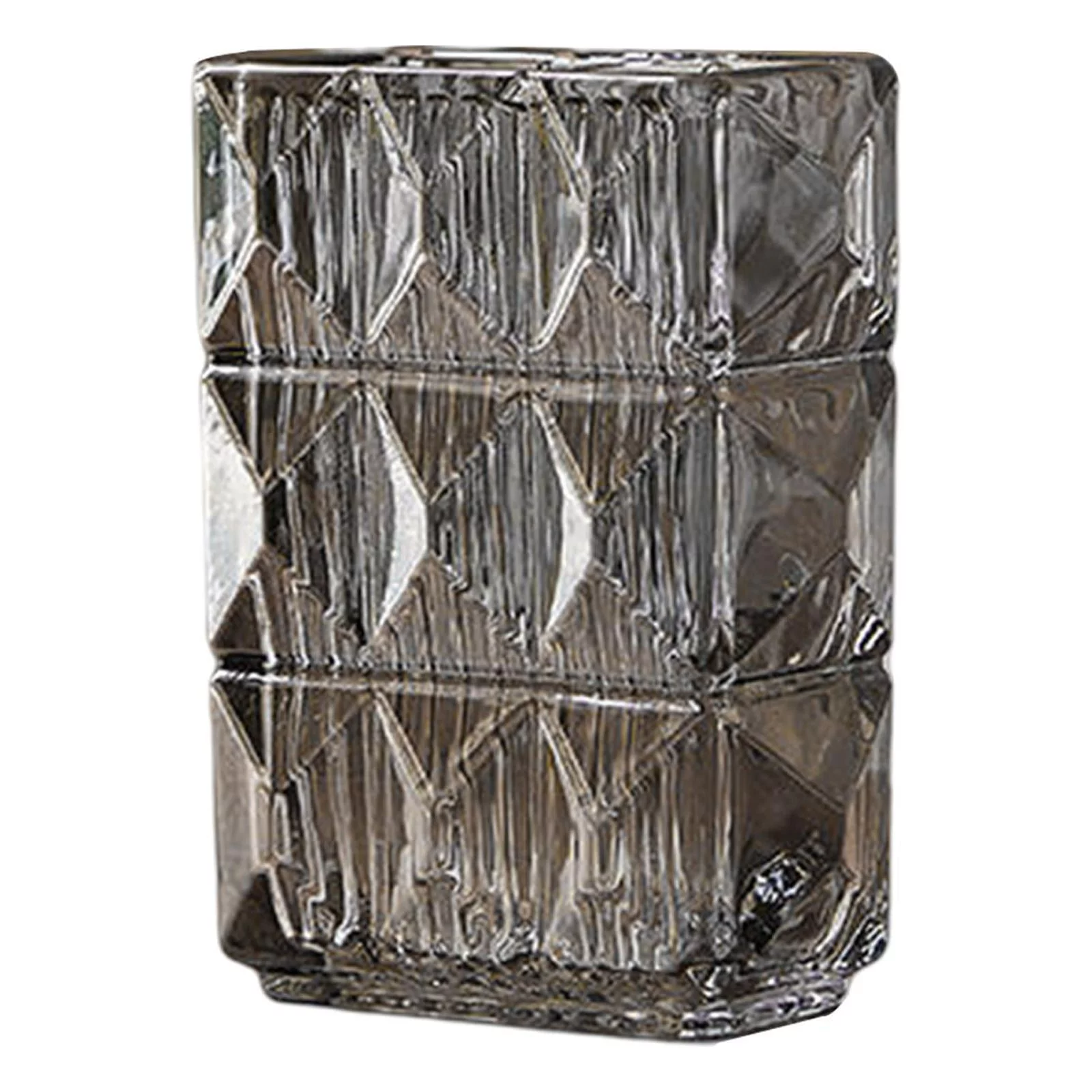 Flower Pot Bud Vase Party Office Home Decors Glass Vase for Plant Gray 18cm