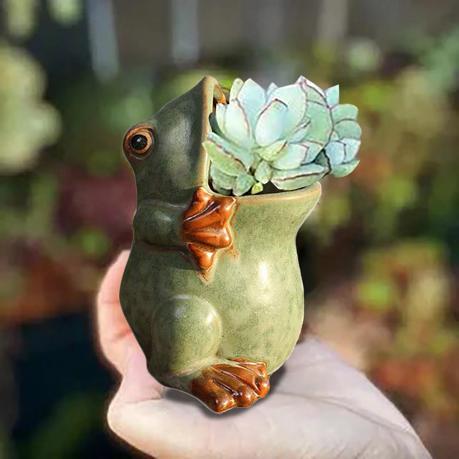 European Retro Kiln Changing Glaze To Make Old Succulent Flower Pot Creative Frog Pot Succulent Flower Pot