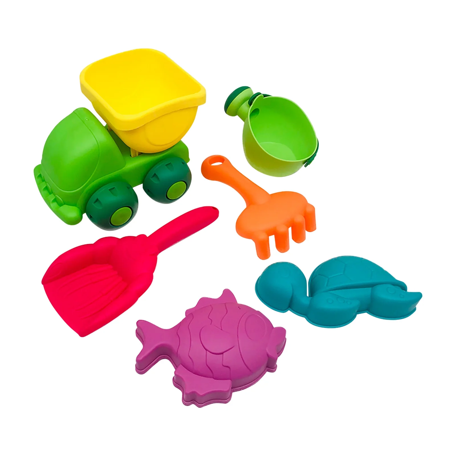Beach Toys 6Pcs Beach Sand Set with Mesh Bag Includes Sand Water Wheel Sandbox Vehicle Sand Molds Bucket Sand Shovel Tool for Toddlers Kids Outdoor Sand Toys