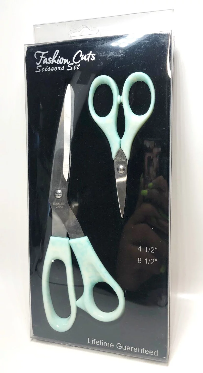 Allary #5260 Fashion Cuts, 1-4 1/2 Inch & 1-8 1/2 Inch Scissors Set, Teal
