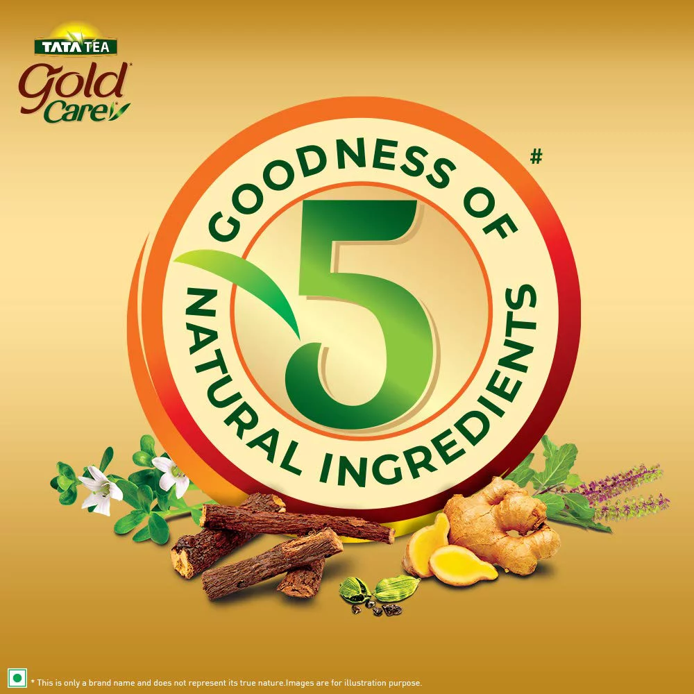 Tata Tea Gold Care | Rich In Taste | Goodness Of Elaichi, Ginger, Tulsi, Brahmi & Mulethi | Black Tea | 250 G