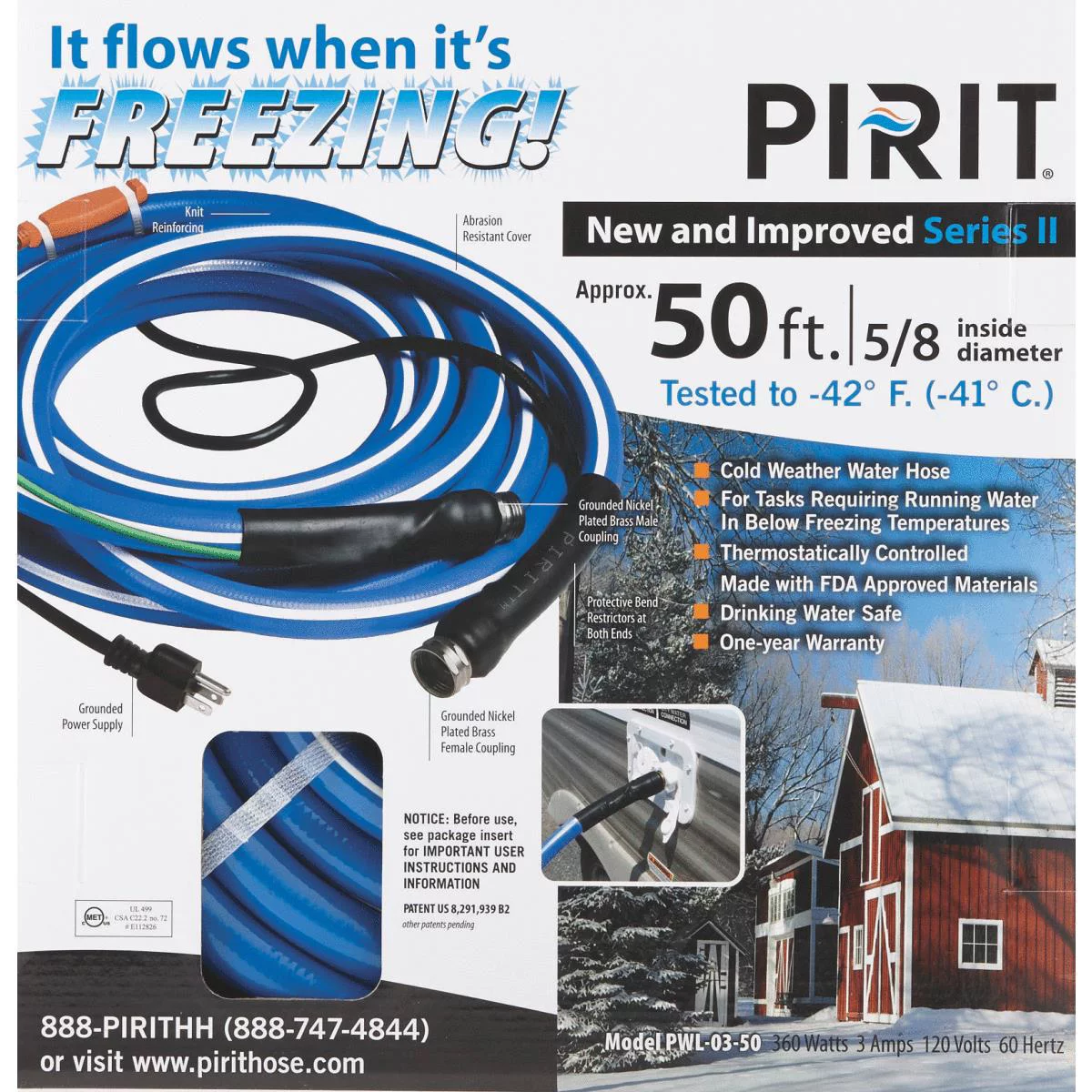 Pirit Heated Products PWL-03-50 50 ft. Pirit Heated Hose