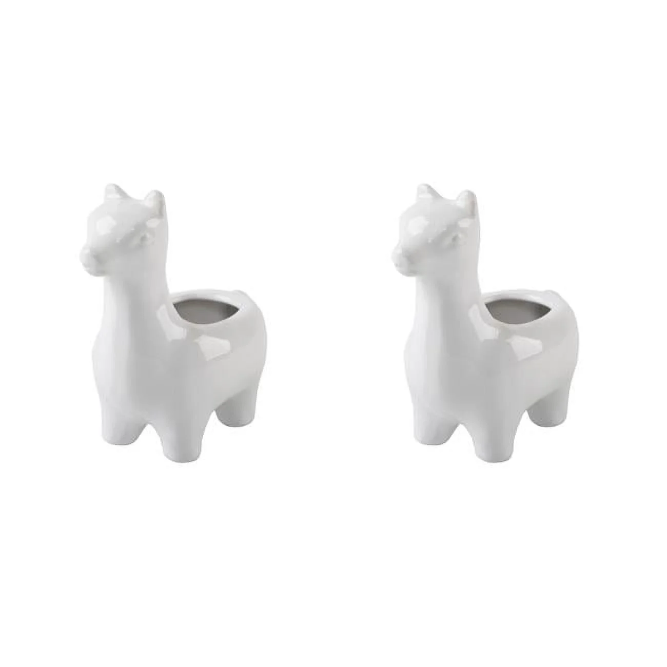 Flora Bunda CT058E2-WH Set of 2 White 5' Ceramic Llama