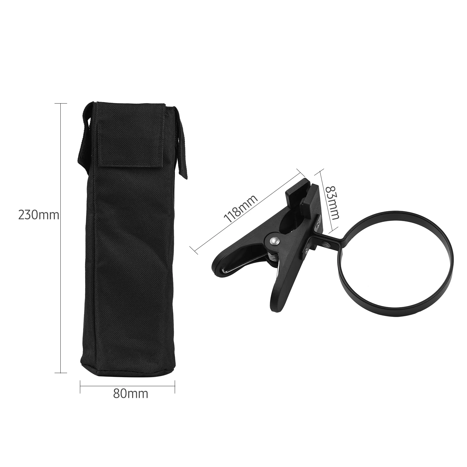 Suzicca Drum Stick Holder Oxford Fabric Drumstick Bag Drumstick Container Bag Clamp Clip Stick Holder for Cymbal/Drum/ Stand