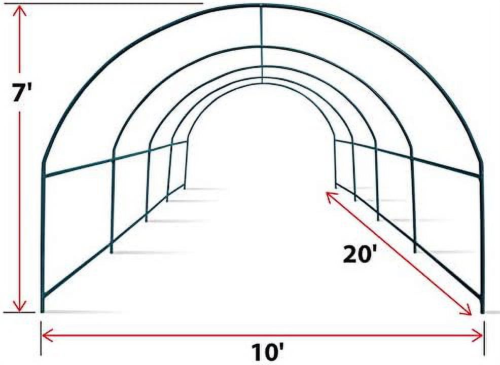 Greenhouse Replacement Frame For Outdoor Larger Hot Garden House , Support Arch Frame Climbing Plants/Flowers/Vegetables (20' X 10' X 7', Frame)