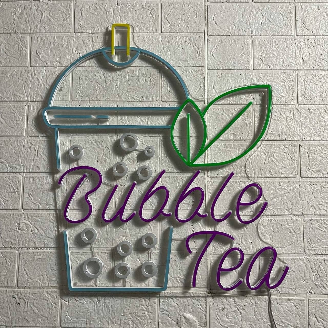 Glowneon Bubble Tea Neon Sign,Boba Tea Neon Light, Milk Tea Led Sign