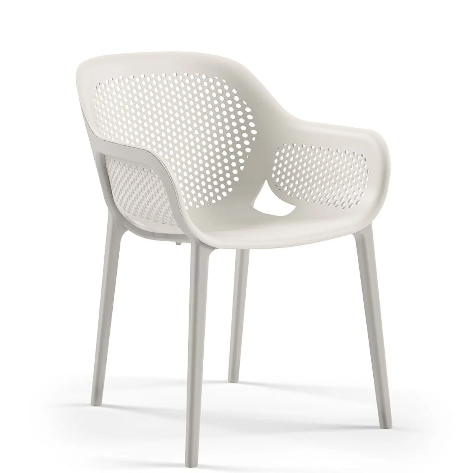 Pemberly Row Resin Patio Dining Chair in Cool Gray - (Set of 2)