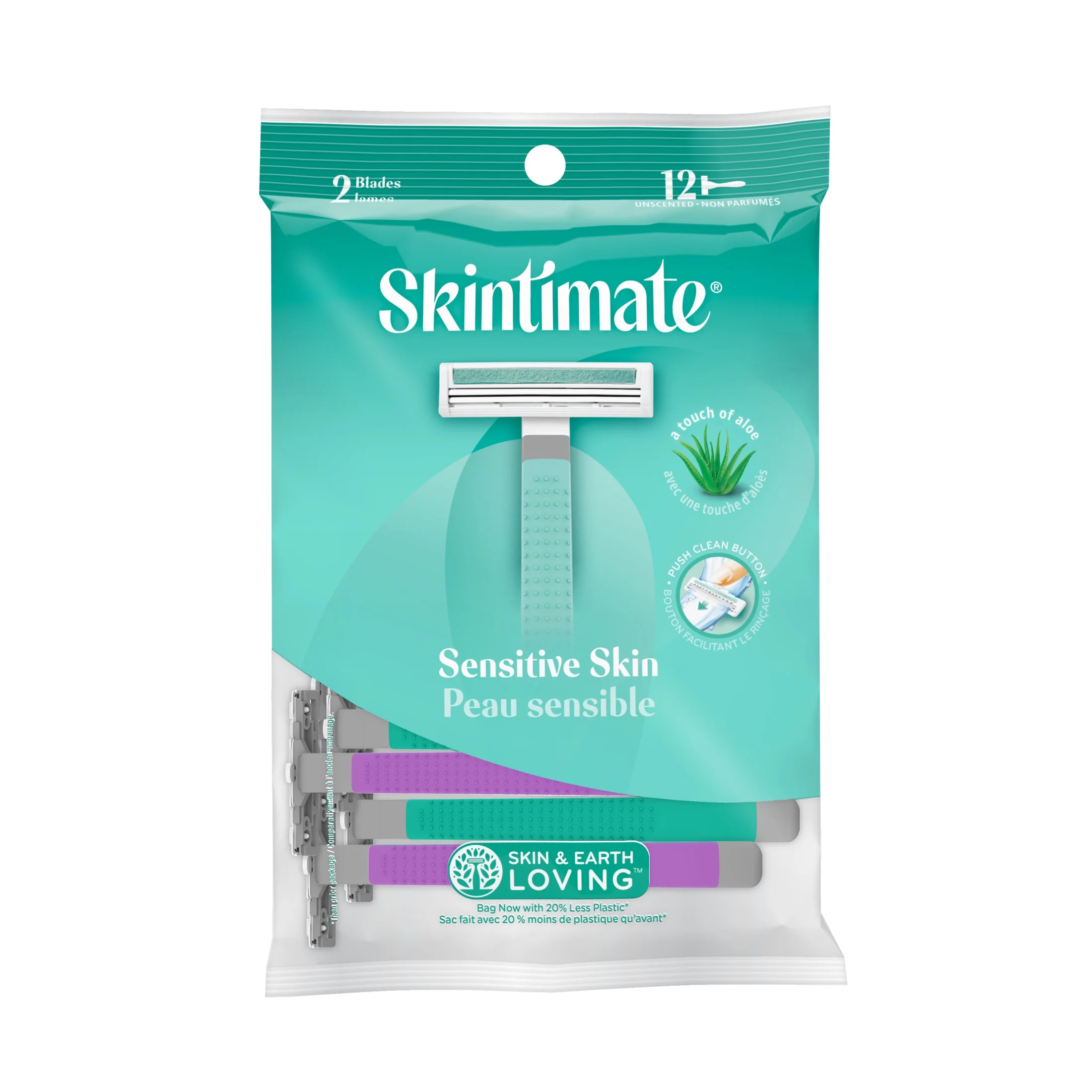 Skintimate Twin Blade Women's Disposable Razors, 12 Ct