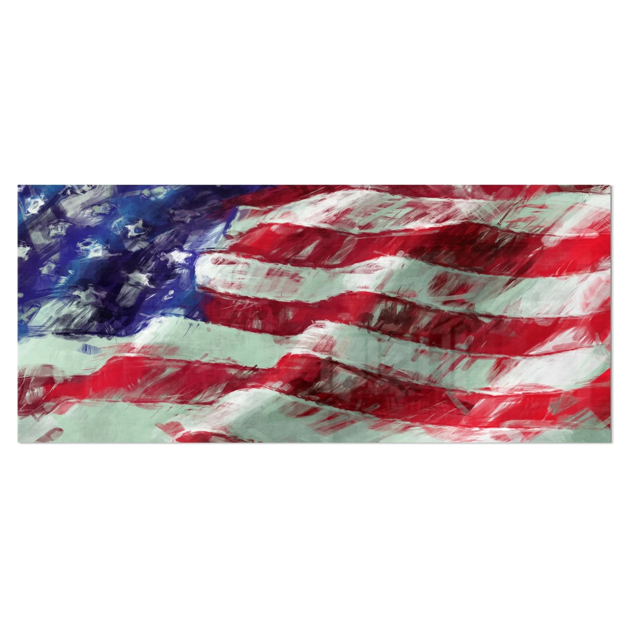 USA Flag Abstract Art' Map & Flag Metal Wall Art