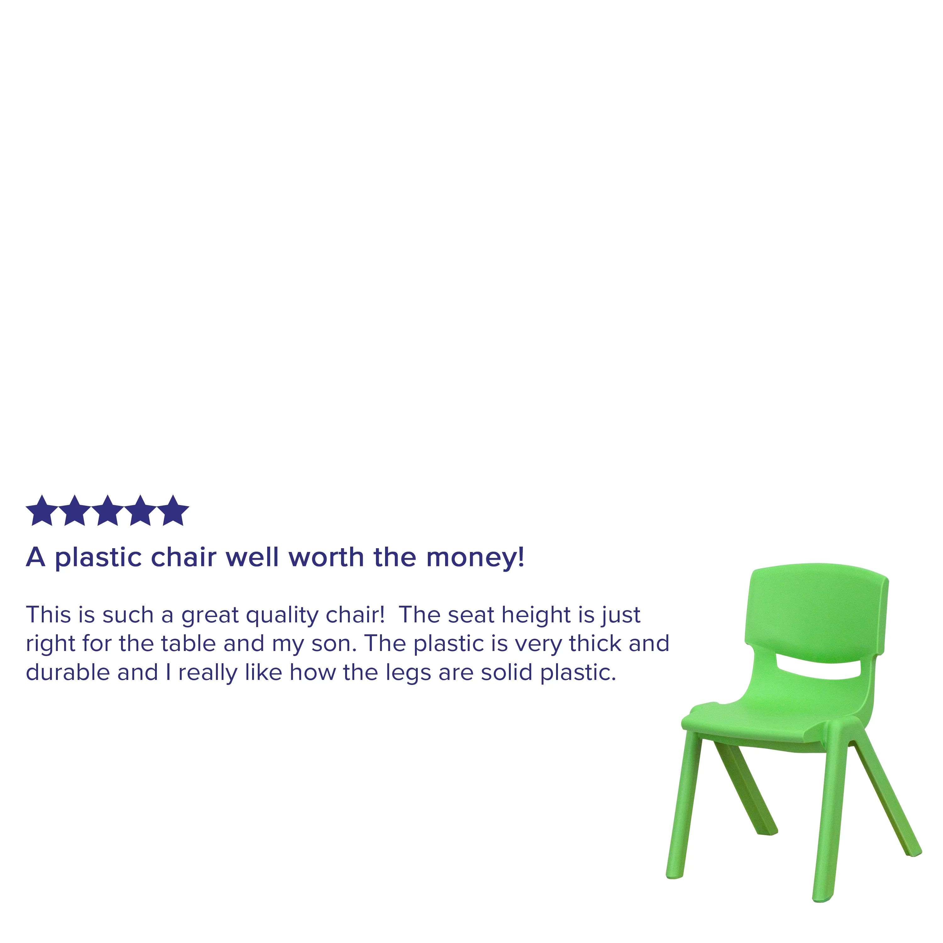 Emma + Oliver 4 Pack Green Plastic Stack School Chair with 12
