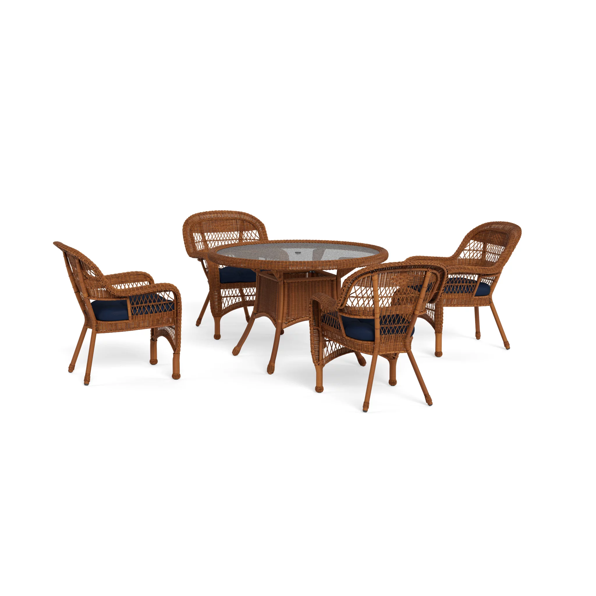 Tortuga Outdoor Portside 5 Piece Wicker Dining Set&nbsp; (4 chairs, 48