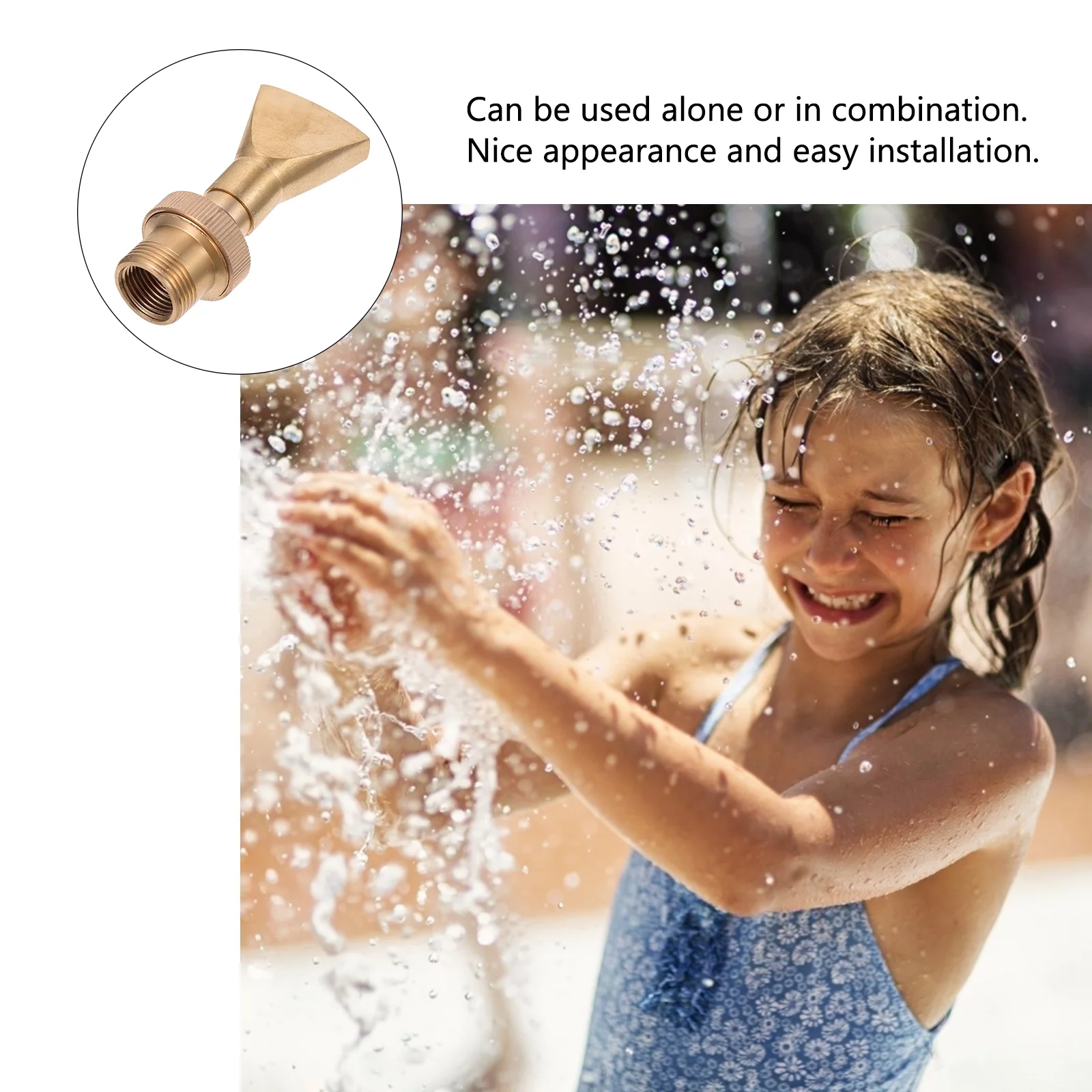 Gongxipen Water Fountain Nozzle Spray 1/2 Inch 3/4 Inch Brass Fan Shaped Pond Sprinkler