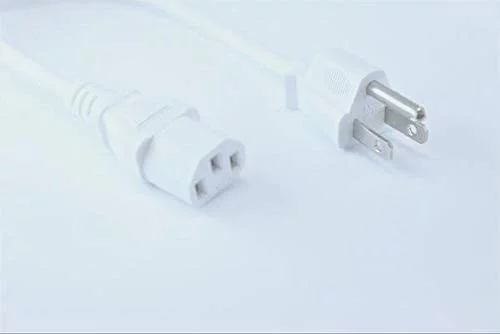 [UL Listed] OMNIHIL White 8 Feet Long AC Power Cord Compatible with Fender Champion 20