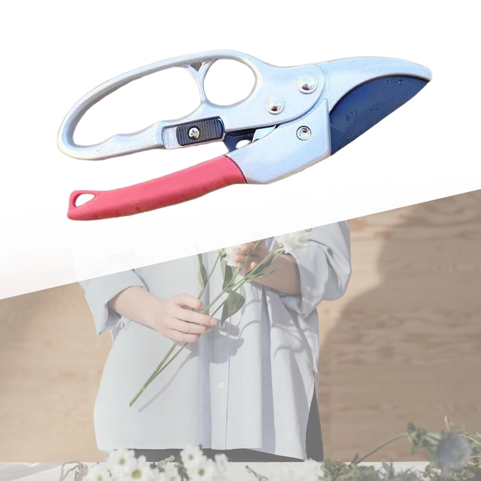Branch pruners Gardening Equipment Stainless Steel Pruning Tool Multipurpose Gardening Scissors Pruning Shear for Park Orchard Garden Home Red Argent