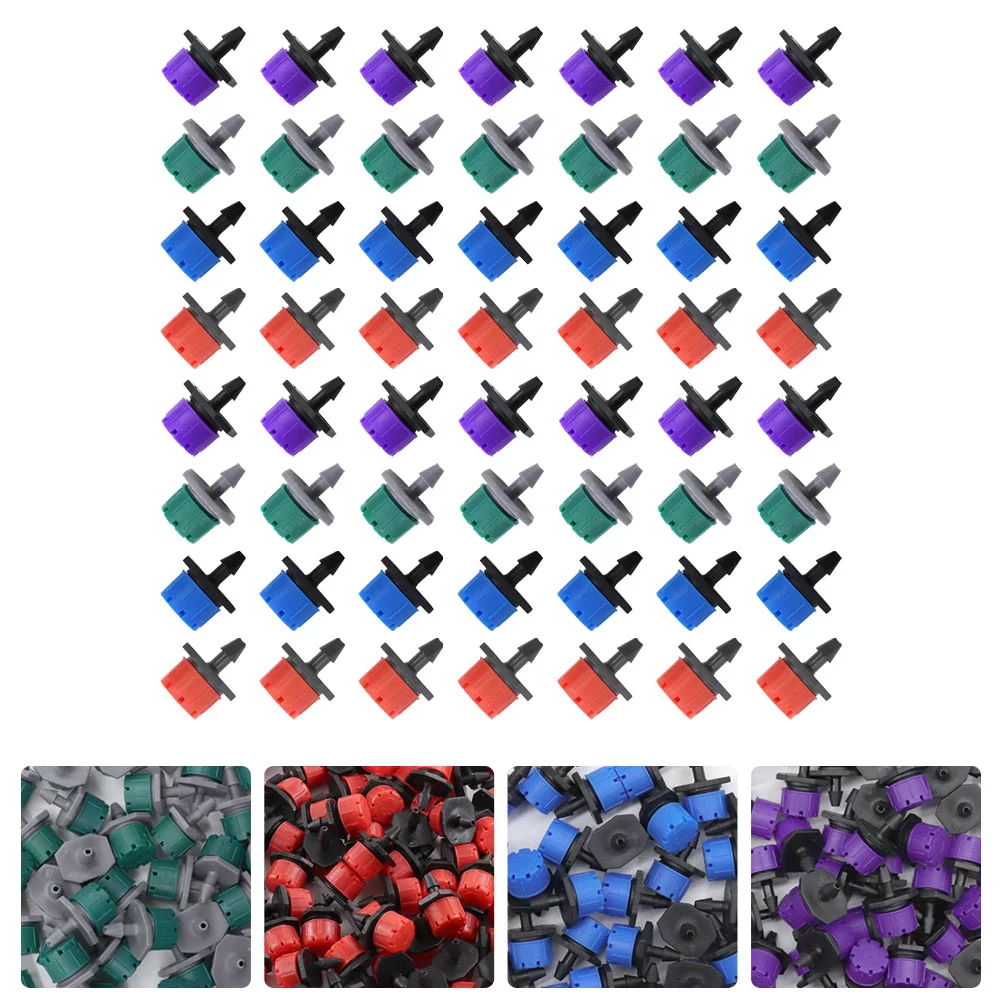 NICEXMAS 100pcs Irrigation Dripper Emitters 8-hole Adjustable Drippers Plastic Drip Emitters