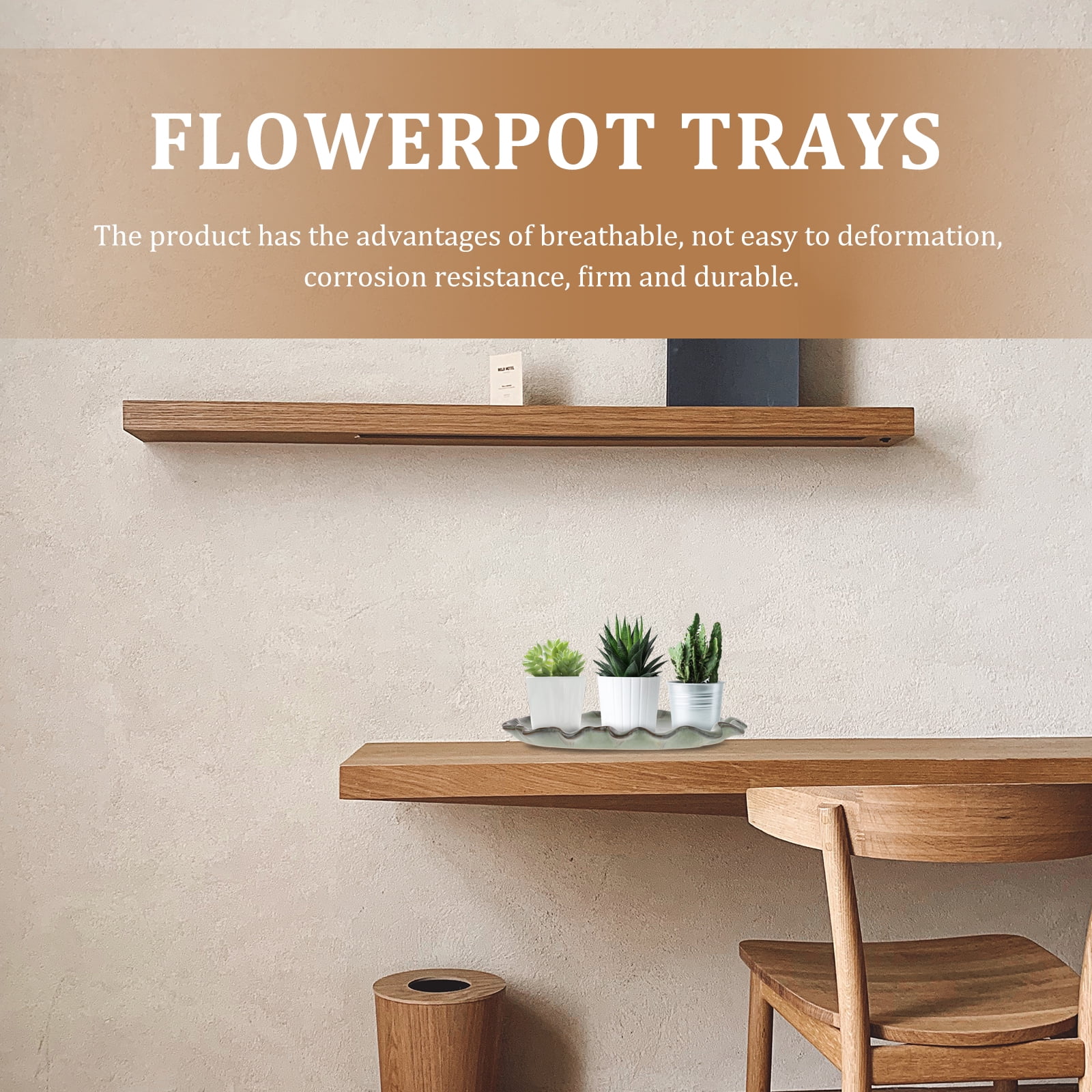 Guichaokj 1Pc Ceramic Flowerpot Tray Bonsai Base Balcony Succulent Pot Lotus Leaf Tray