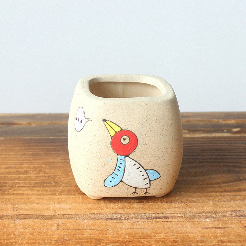 LivNxt Ceramic Succulent Planter - Hand-Painted in Jingdezhen Style