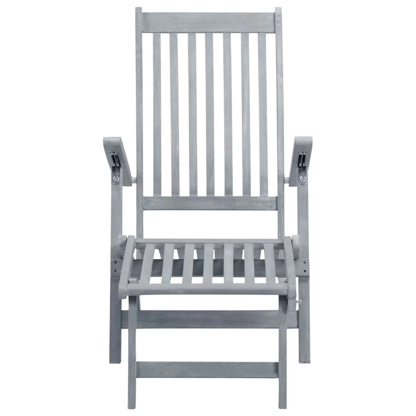 Suzicca Patio Deck Chair with Footrest and Cushion Solid Acacia Wood