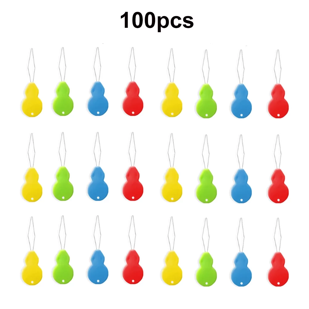 Ibeedow 100 Pcs Plastic Needle threaders, Plastic Wire Loop DIY Needle Threader Hand Machine Sewing Tool for Sewing Crafting, 4 Colors Random