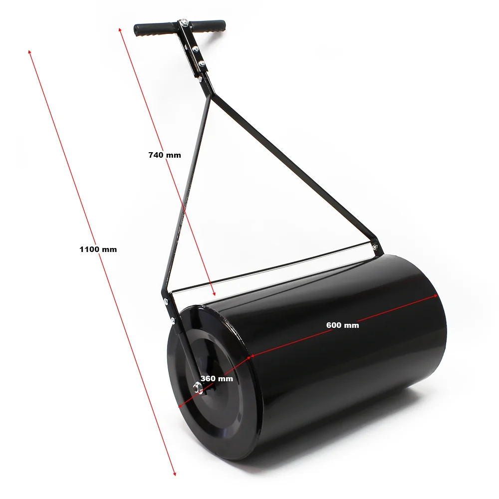 Combination Push/Tow Lawn Roller Poly 14x24 Inch Easy-Turn Plug 60L/16 Gallon Garden Grass Roller Yard Care Outdoor Tool