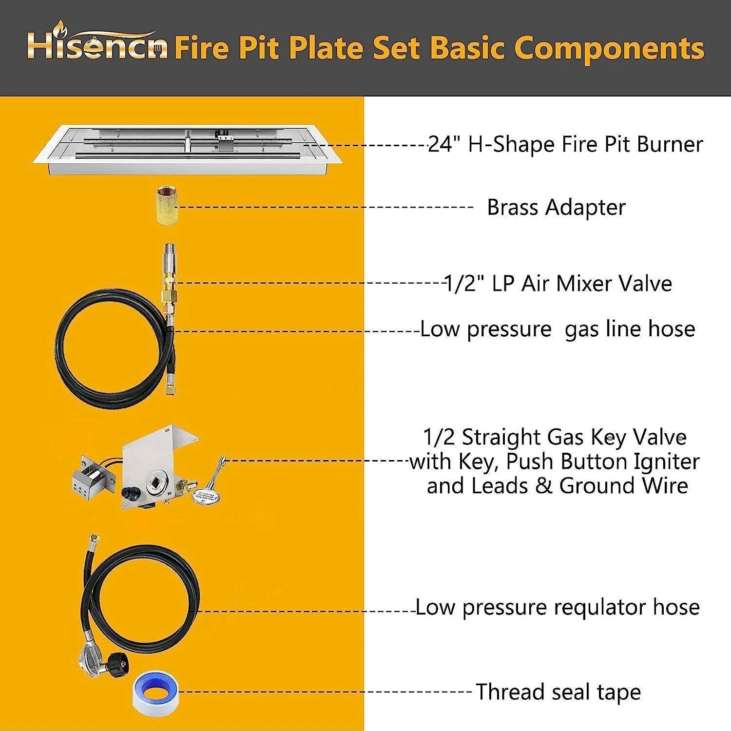 Drop-in Insert Fire Pit Pan Burner Kit,Fire Pit Table Insert Stainless Steel