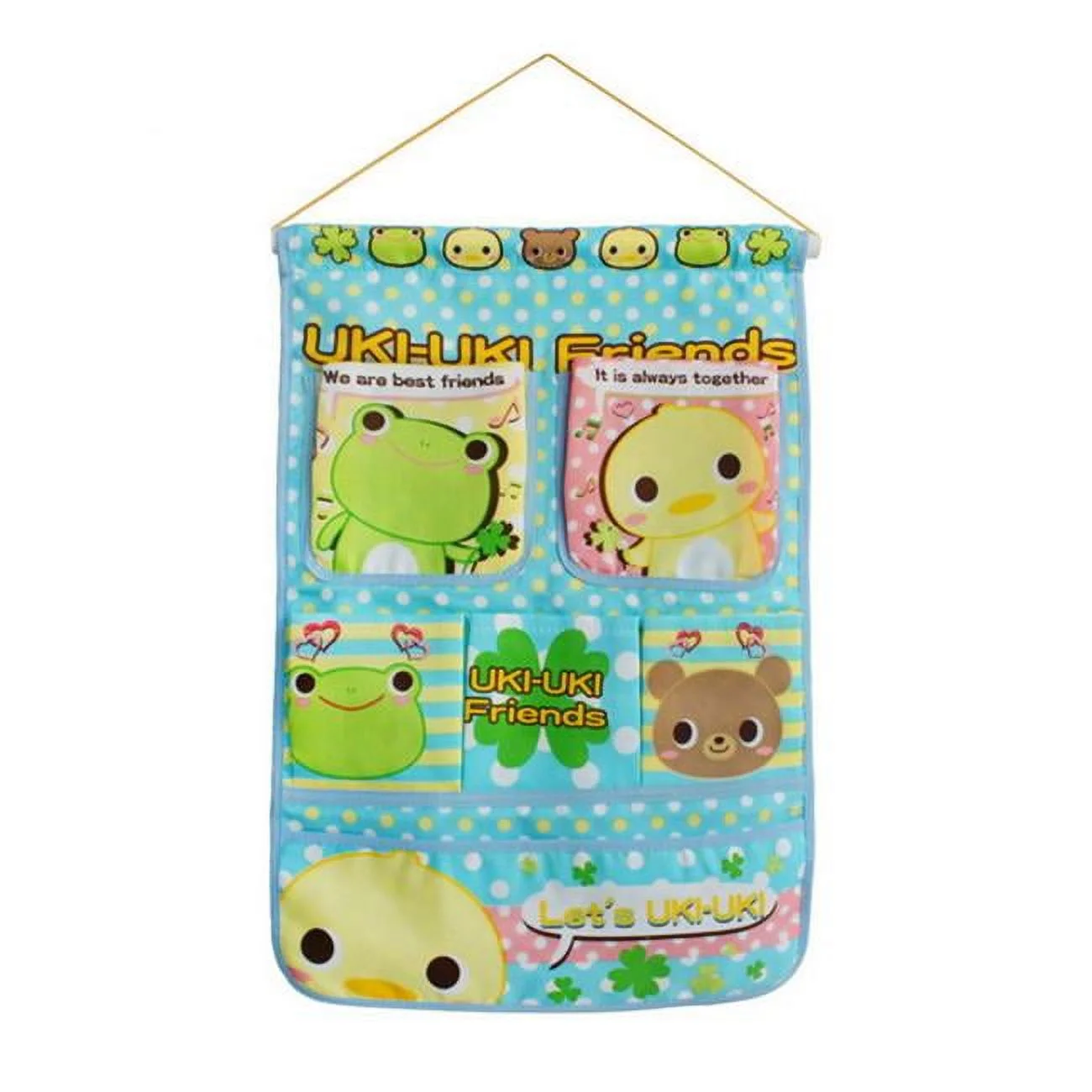 Frog and Chicken Blue Wall Hanging Baskets 14x19 inches