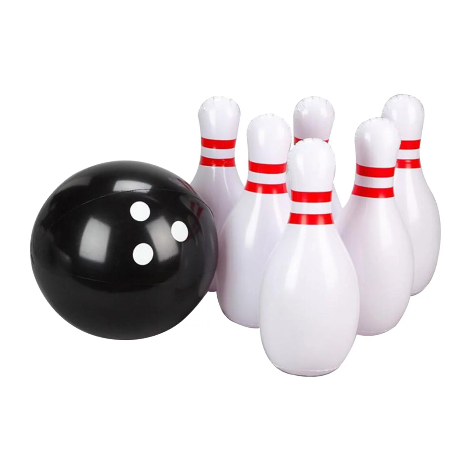Large Size Bowling Play Sets indoor e outdoor Sports Bowling Games Toy for Children Kids (6pcs Bowling Pins white piece Balls Random Color) 60x40CM
