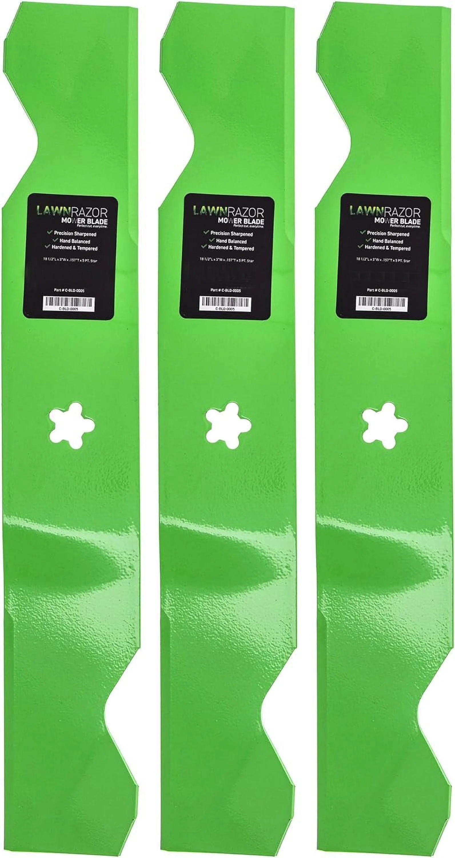 LawnRAZOR Mower Blade Set for Craftsman AYP 54 inch Deck 187254 187256 Husqvarna 532187254 532187256 (Medium Lift)