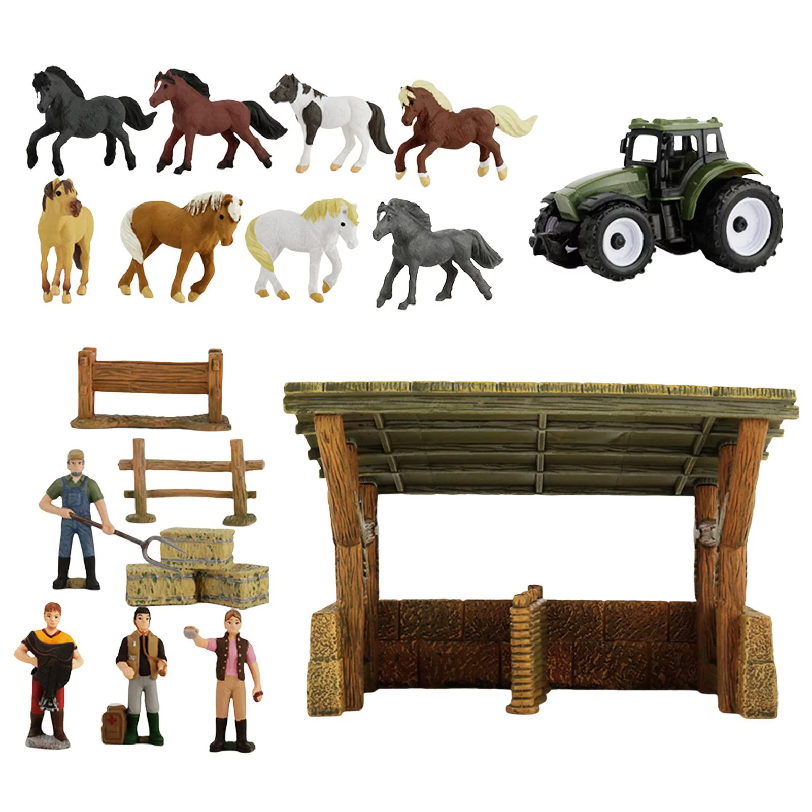 Realistic Horse Stable Playset Toys Pretend Play Educational Accessories Horse ,Educational Toys for Toddlers