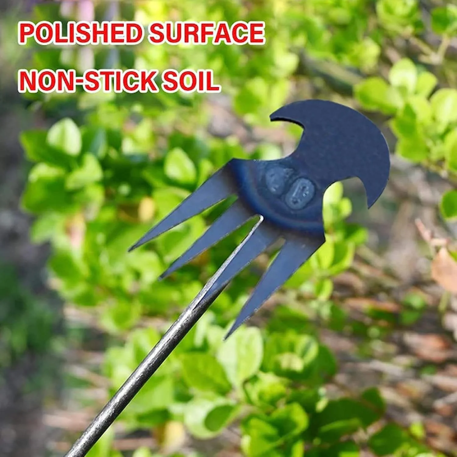 GeSHOP Weeding Artifact Uprooting Weeding Tool, Portable Weeding Tools Gardening, 4-Tooth Manganese Steel, Garden Manual Weeding Tool with Handle, Multifunctional Weeding Tool (11.8in)