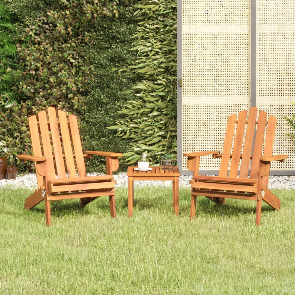 Dcenta 3 Piece Adirondack Patio Set Solid Wood Acacia