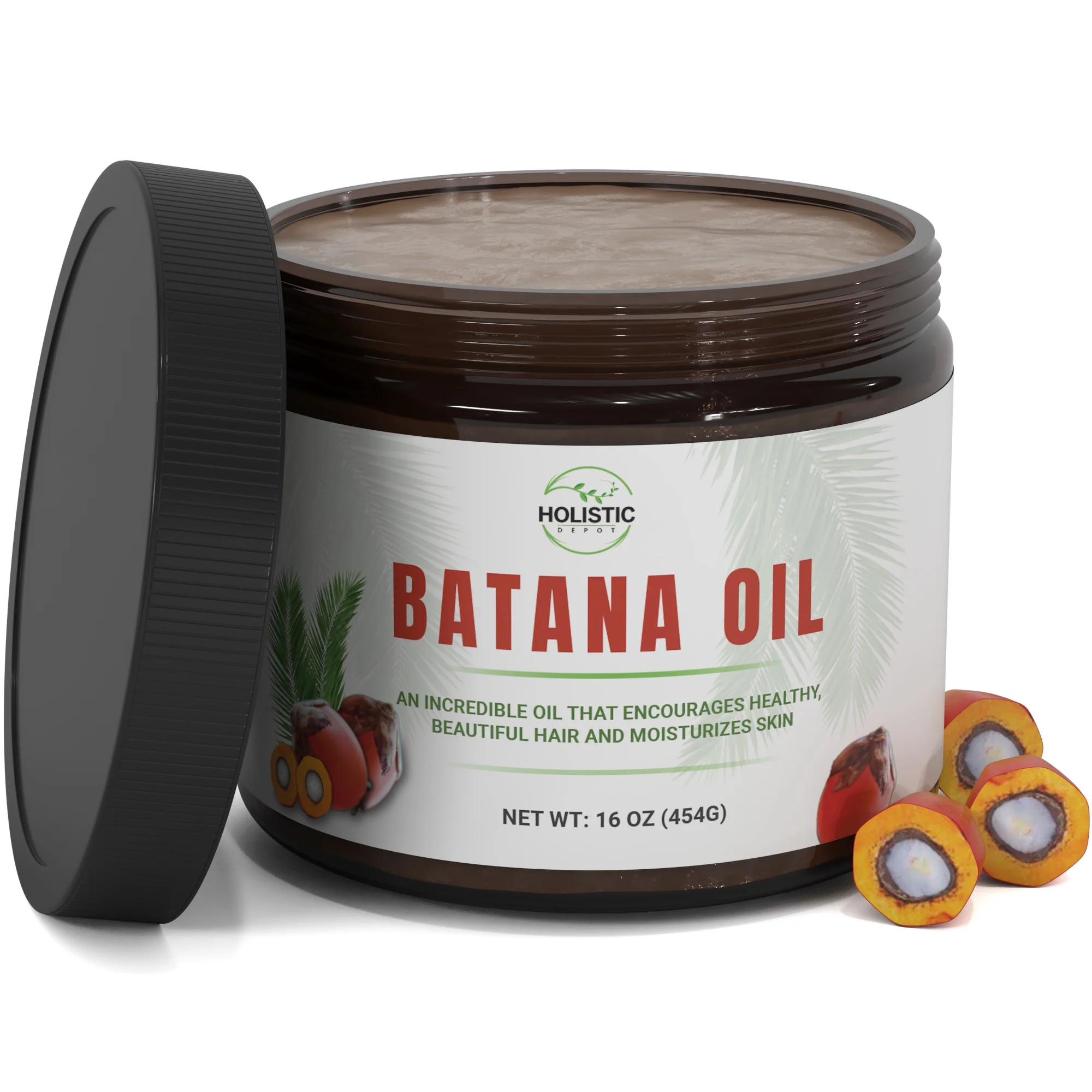 Holistic Depot Batana Oil - “The Honduran Miracle Oil” For Hair Growth and Skin Care - 100% Pure and Authentic Batana Oil 16 Oz (454G)