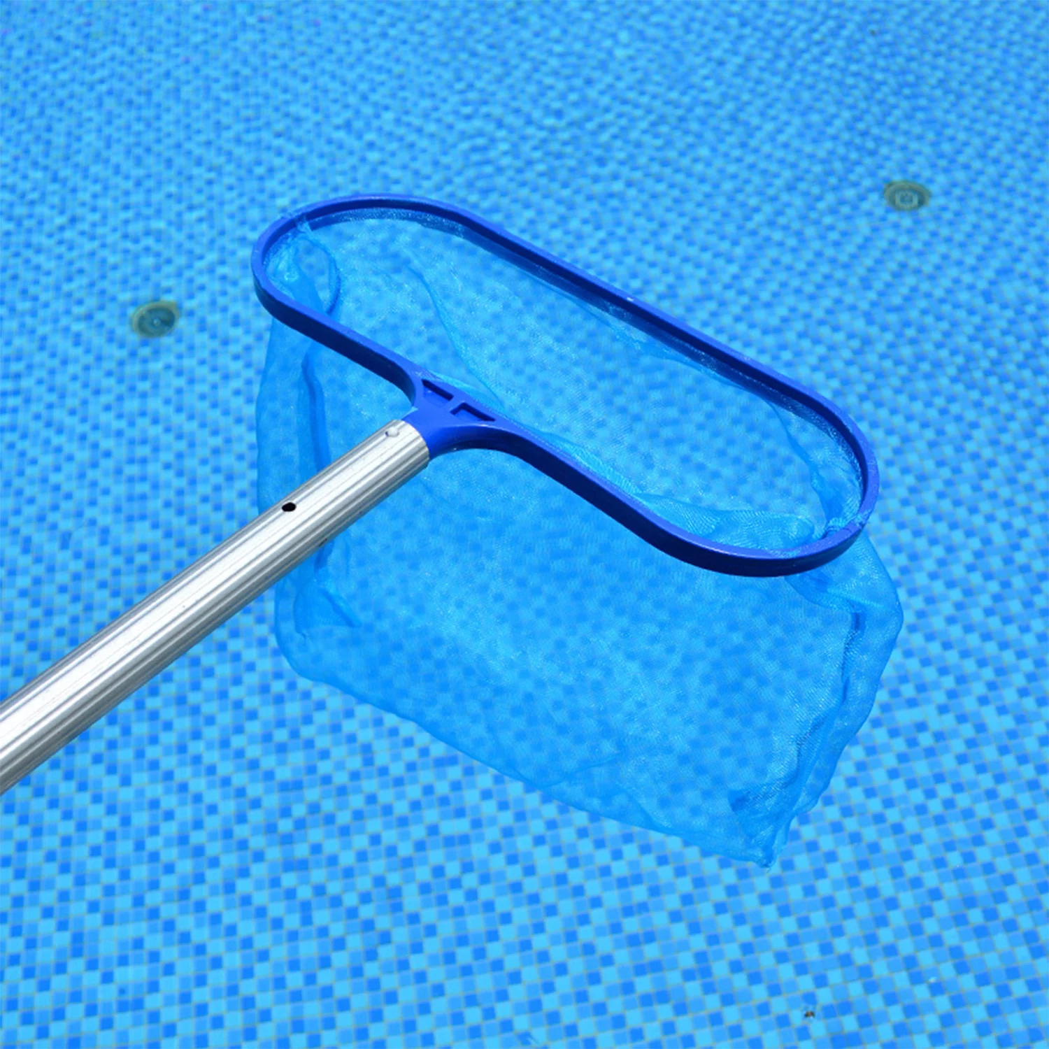 Pool Skimmer Net with Telescopic Pole Removal Rake Swimming Pool Ponds Fast Cleaning Tool with Heavy-Duty Aluminium Frames Deep Mesh Nets