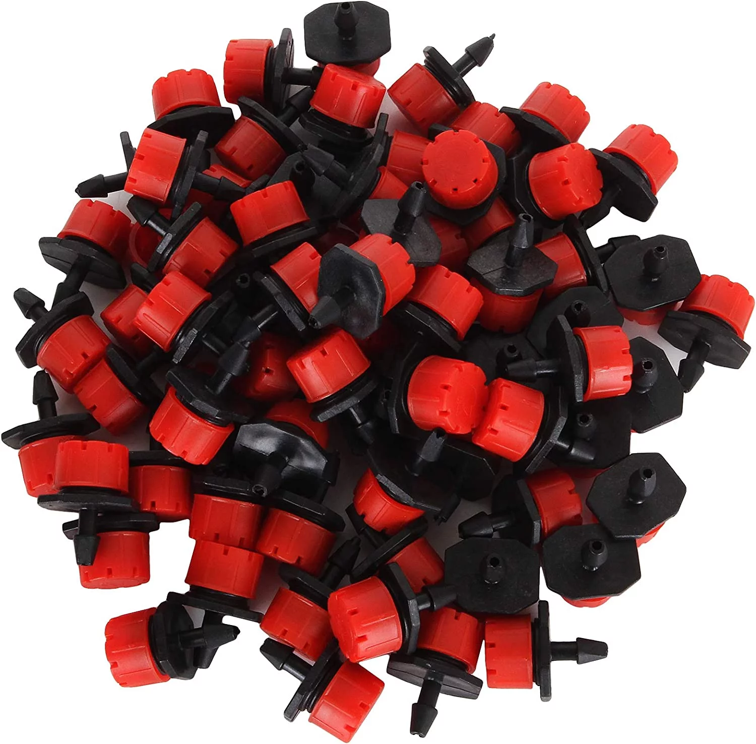 150 Pcs Drippers 360 Degree 1/4 Inch Universal Barbed Drip Emitters, Anti-Clogging Emitter Dripper, Adjustable Micro Drip Irrigation Drippers System Watering Sprinklers Fit for 4mm/7mm Tube