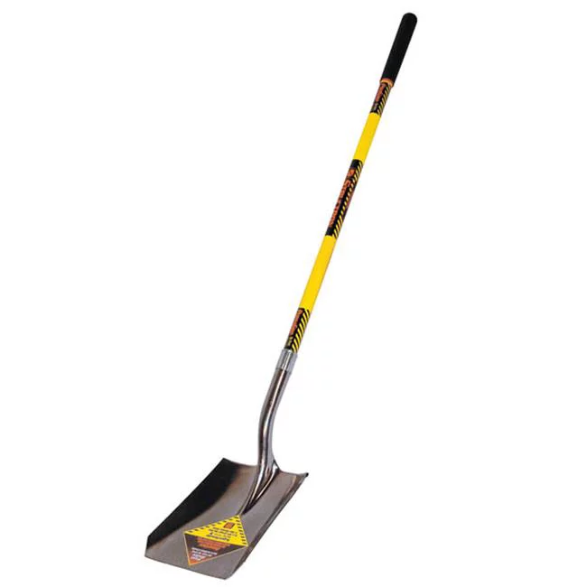 Seymour 48in. Fiberglass Long Handle Structron Square Point Shovel  Fiberglass Long Handle Structron Square Point Shovel - Black - 48in.