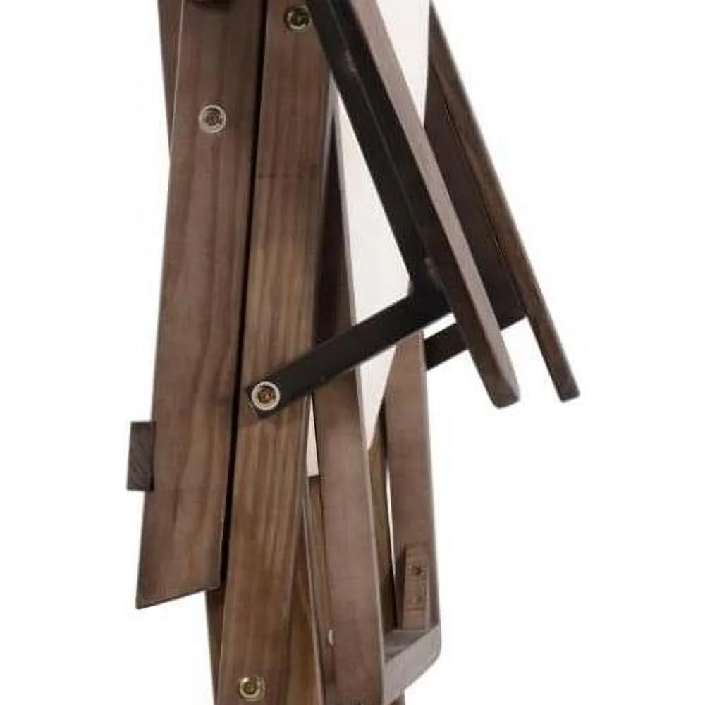 W Unlimited Romantic Wood And Canvas Sling Chair W/Cup & Wine Holder In Brown