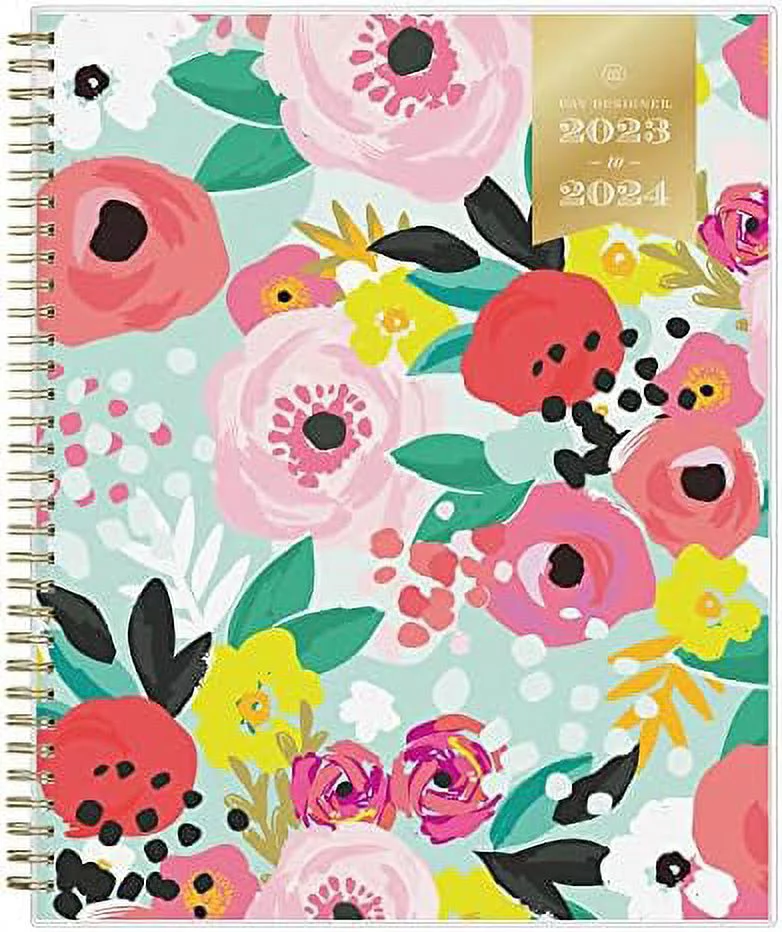 Day Designer For 2023-2024 Academic Year Weekly And Monthly Planner, 8.5' X 11', Frosted Cover, Wirebound, Secret Garden Mint (137896-A24)
