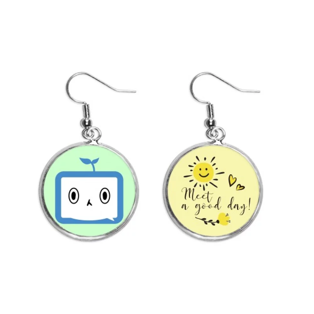 Saplings Lovely Small TV Face Original Ear Drop Sun Flower Earring Jewelry Fashion