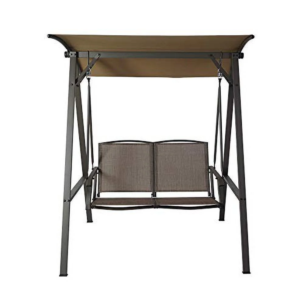 Kozyard Doris 2 Person Outdoor Patio Swing with Breathable Textilence Seat (Taupe)