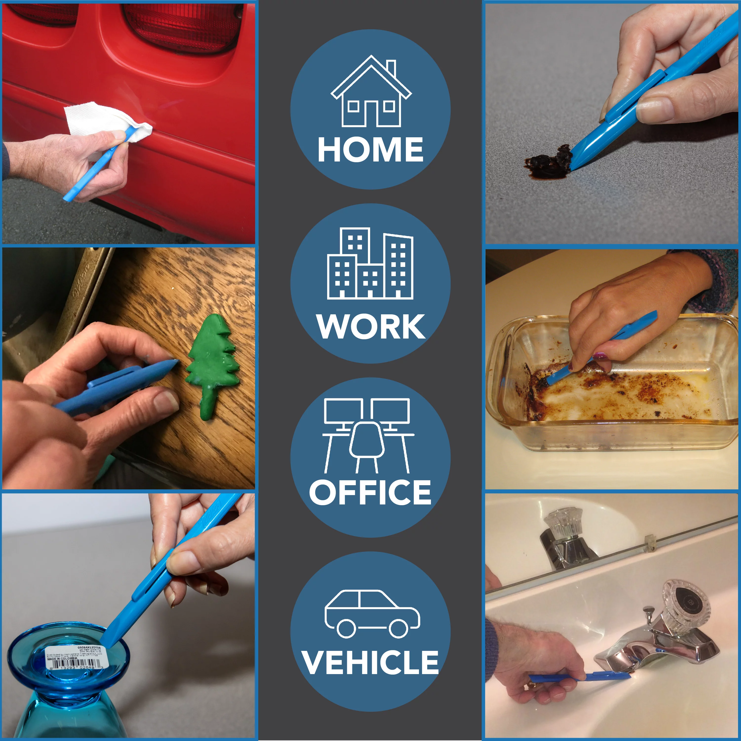 Scrigit Scraper Scratch Free Plastic Scraper Tool, Blue, 5pk