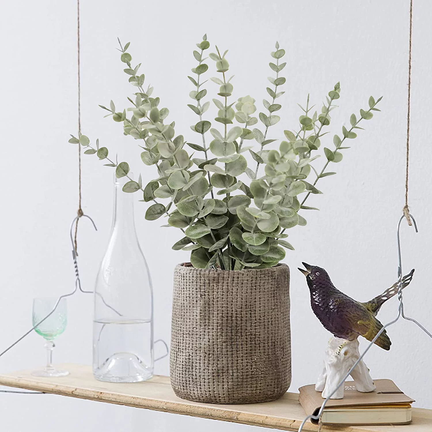 Sinhoon 36pcs Real Touch Leaf Artificial Eucalyptus Stem Faux Eucalyptuses Wedding Flower Bouquet Centerpiece Home Decor