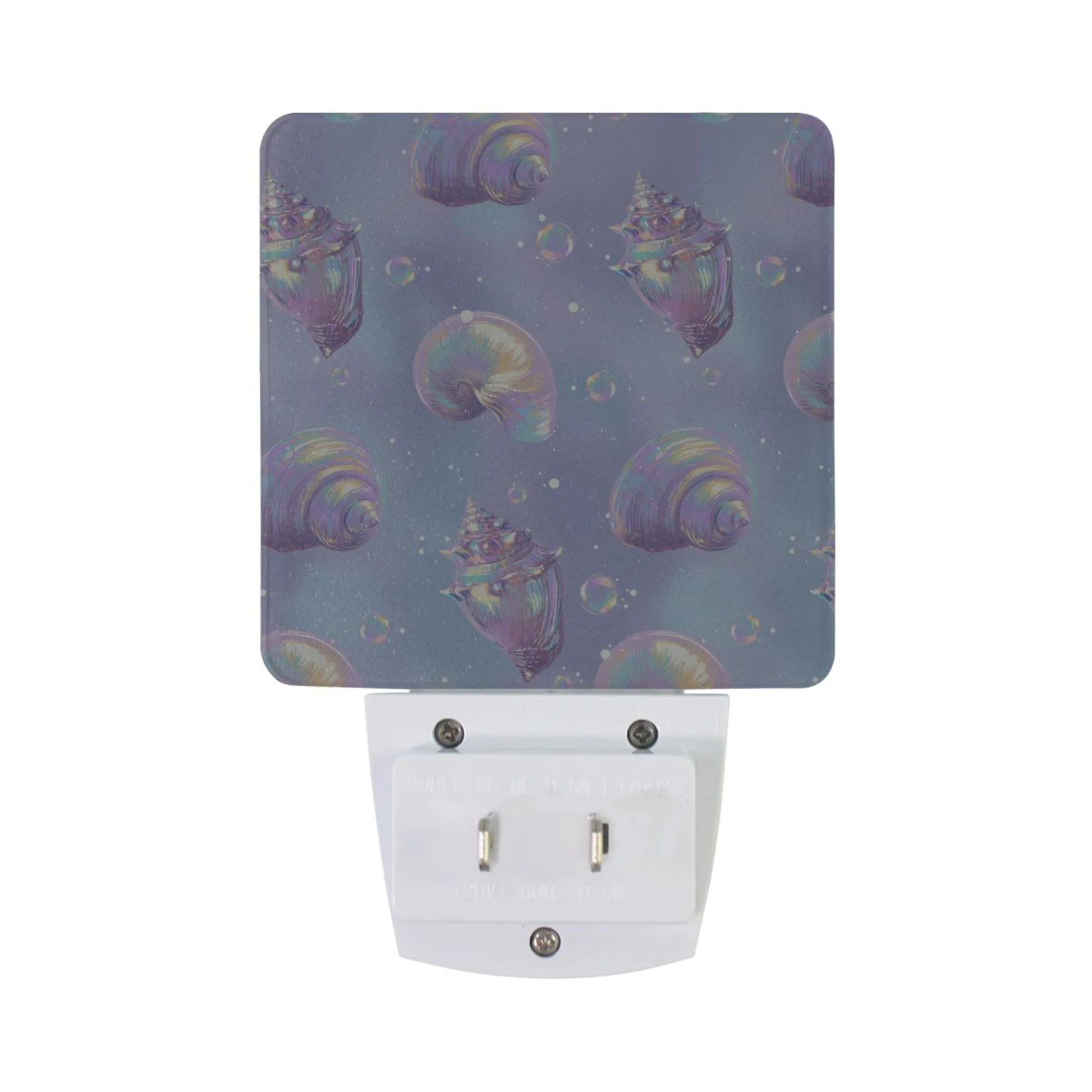 Seashells and Bubbles Night Light LED Dusk to Dawn Auto Sensor Night Lamp Plug-in Nightlight for Bedroom Hallway Kitchen 2 PCs