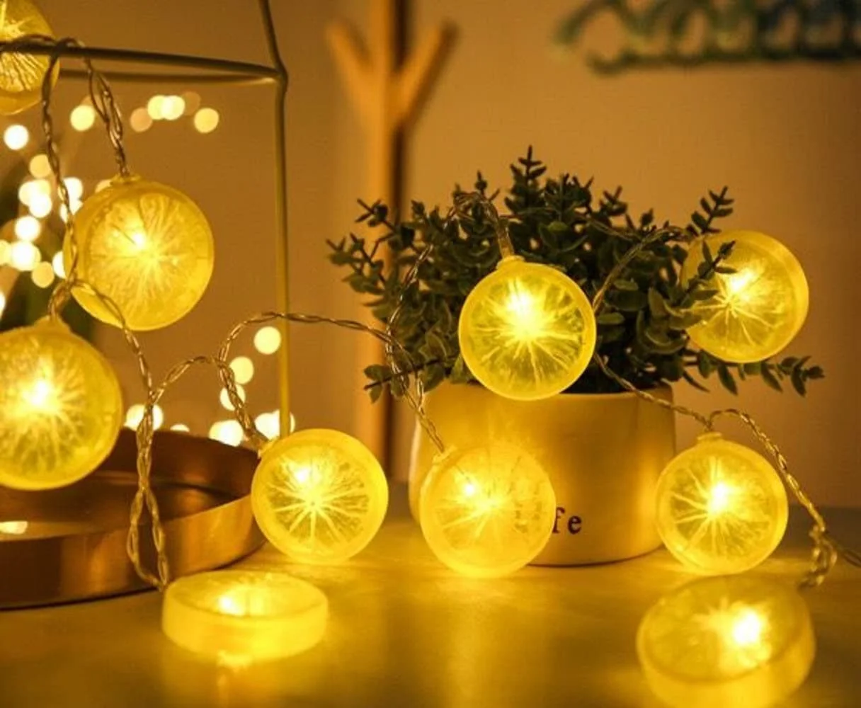 Zukuco Lemon String Lights, 10ft 20 LED Battery Operated Lemon Decor Fairy Lights for Birthday Party Wedding Home Decoration