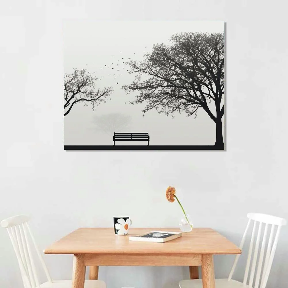 COMIO Canvas Painting Wall Art Laminated Angel Oak Tree Art Prints Black and White Wall Art Charleston South Carolina Posters Canvas Frame Artwork Wall Decor Modern Arts and Crafts